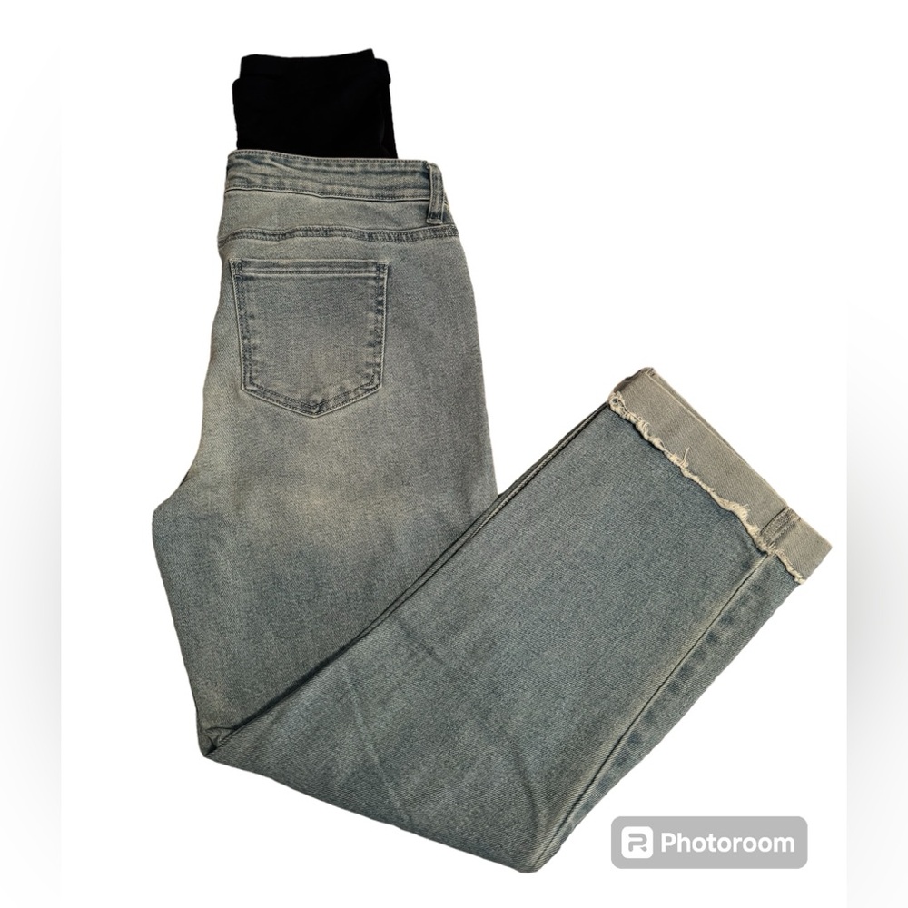 NWT Time&Tru Women’s Maternity Boyfriend Ripped Stretch Jean Light Wash, Medium